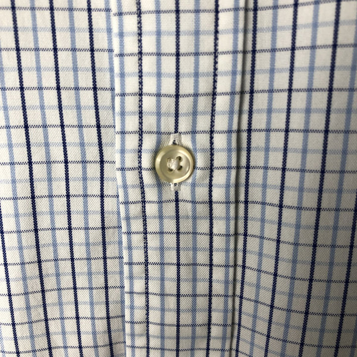 Ralph Lauren CUSTOM FIT Gingham Check Long Sleeve Button Down Check Shirt Men's XL cotton blue type Vintage Second Hand