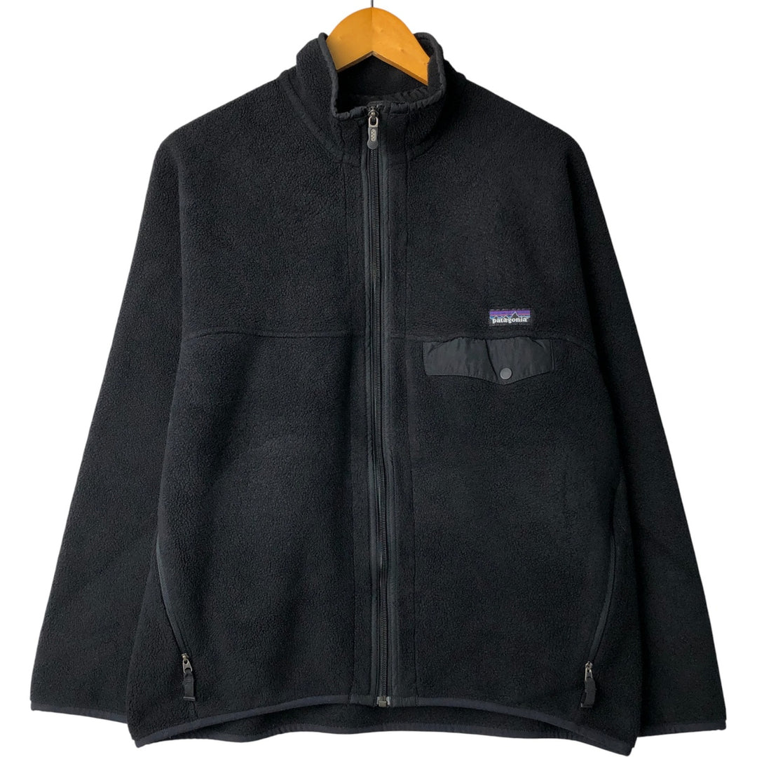 2000'S Patagonia Synchilla Snap-Zip Fleece Jacket (25395F9), Men's Medium polyester black type Vintage Second Hand