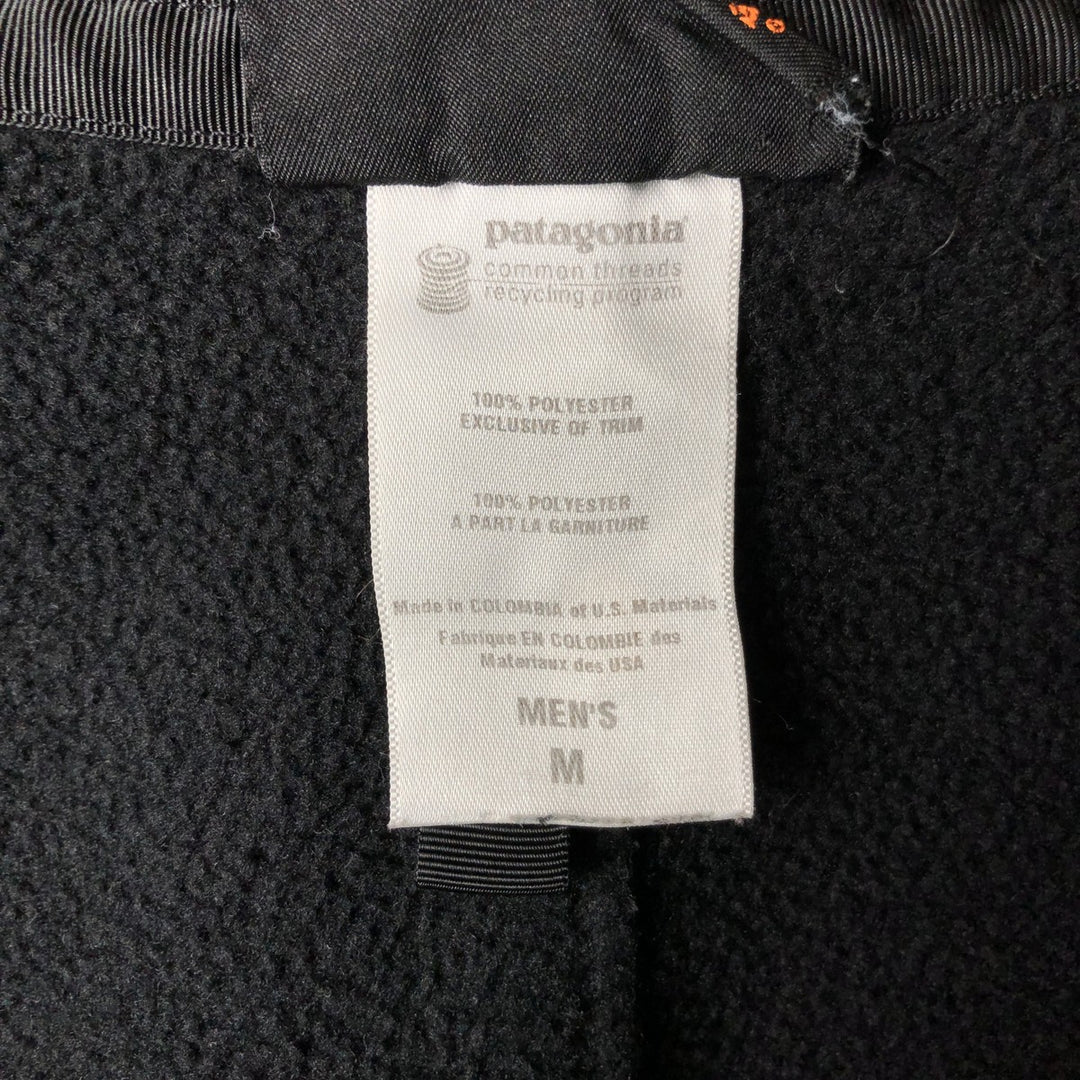 2000'S Patagonia Synchilla Snap-Zip Fleece Jacket (25395F9), Men's Medium polyester black type Vintage Second Hand