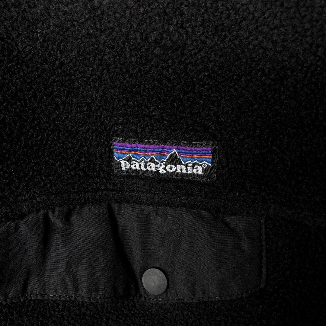 2000'S Patagonia Synchilla Snap-Zip Fleece Jacket (25395F9), Men's Medium polyester black type Vintage Second Hand
