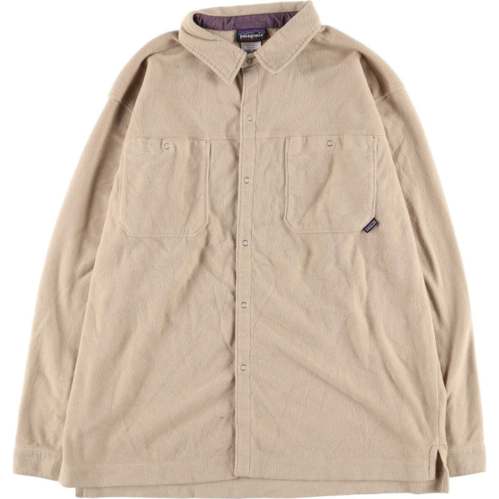 2000'S Patagonia SYNCHILLA Long Sleeve Fleece Shirt (27311F5) Men's XL polyester Beige type Vintage Second Hand