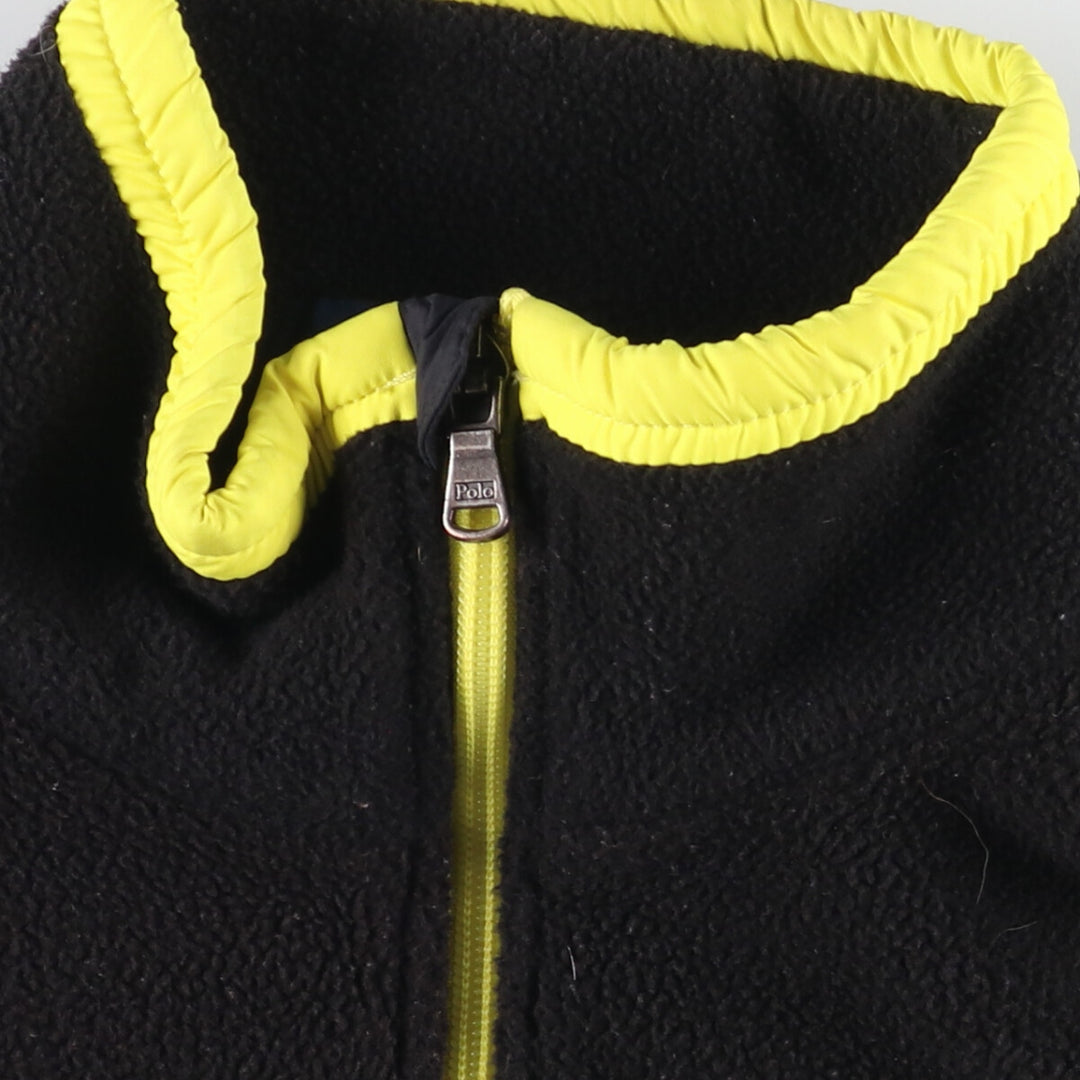 Ralph Lauren POLO RALPH LAUREN Half-Zip Fleece Pullover, Men's Size Medium polyester black type Vintage Second Hand