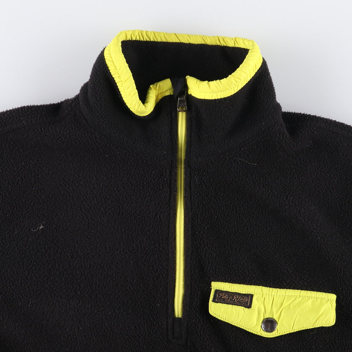 Ralph Lauren POLO RALPH LAUREN Half-Zip Fleece Pullover, Men's Size Medium polyester black type Vintage Second Hand