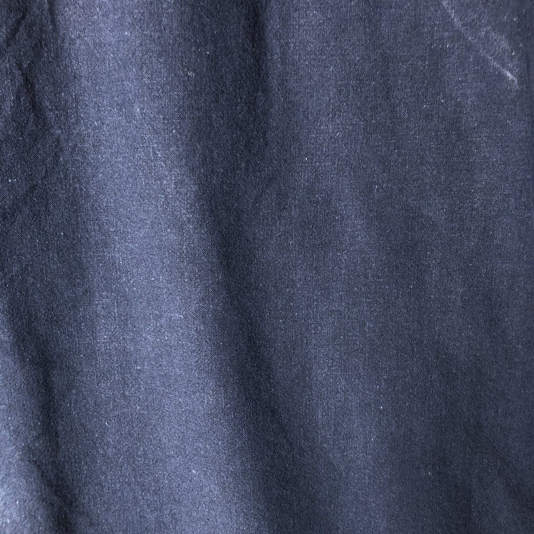 Short-sleeved open-collar linen shirt, men's size L linen navy blue type Vintage Second Hand
