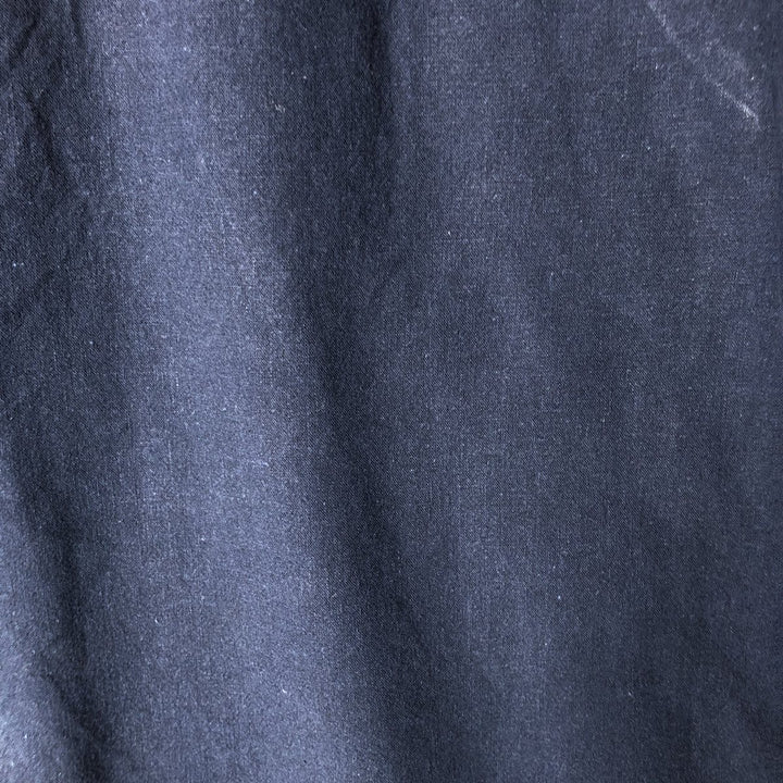 Short-sleeved open-collar linen shirt, men's size L linen navy blue type Vintage Second Hand