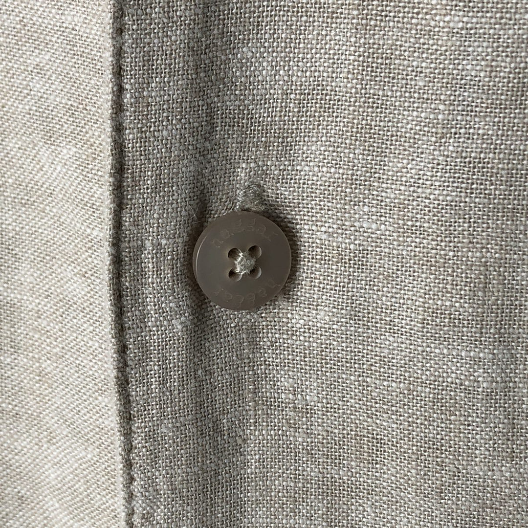 Haggar EST.1926 Open Collar Short Sleeve Two-Tone Box Shirt, Men's XL unclear Beige type Vintage Second Hand