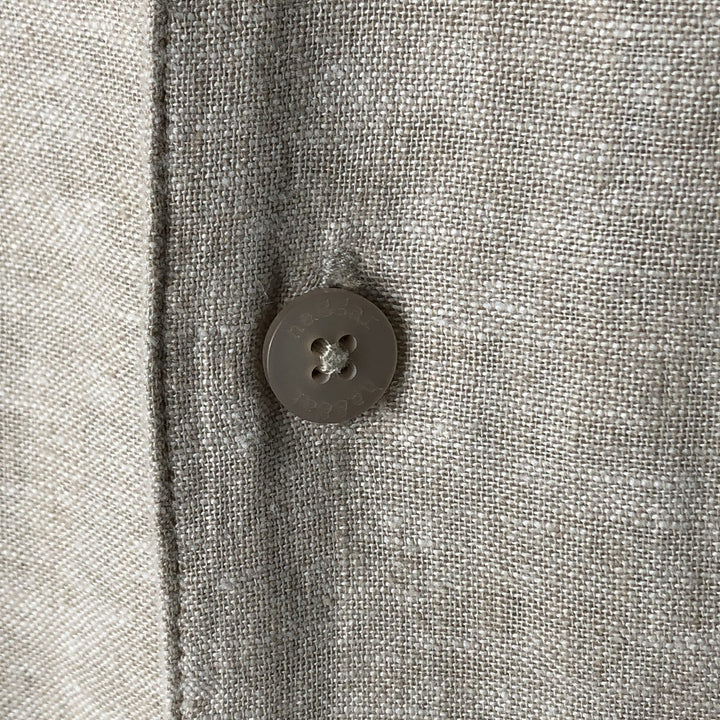 Haggar EST.1926 Open Collar Short Sleeve Two-Tone Box Shirt, Men's XL unclear Beige type Vintage Second Hand