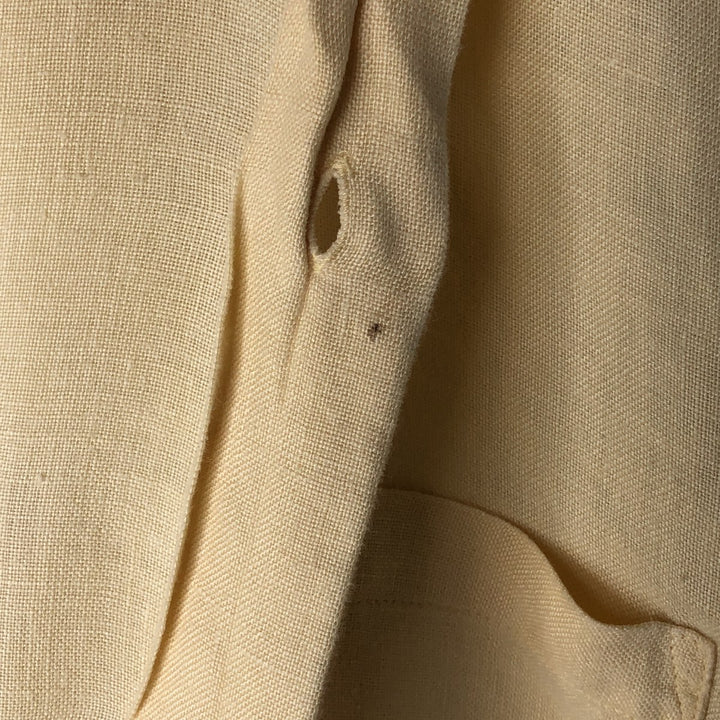 Banana Republic short-sleeved open-collar linen shirt, men's size M linen yellow type Vintage Second Hand