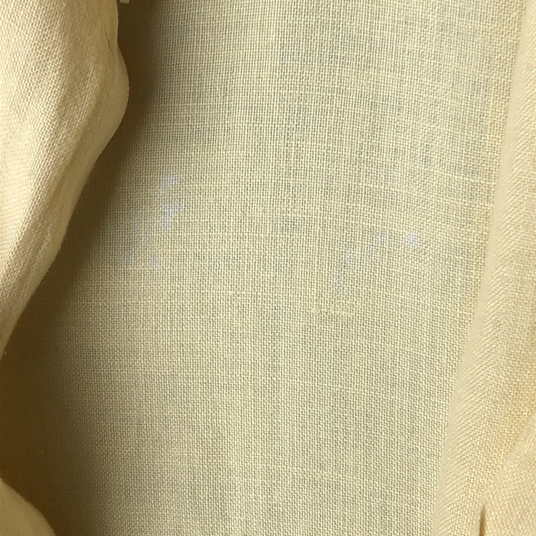 Banana Republic short-sleeved open-collar linen shirt, men's size M linen yellow type Vintage Second Hand