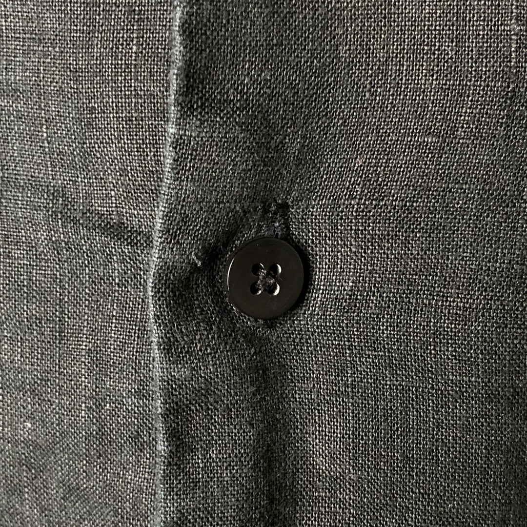 UTOPIA WASHABLE LINEN Short Sleeve Linen Shirt, Men's XL linen black type Vintage Second Hand