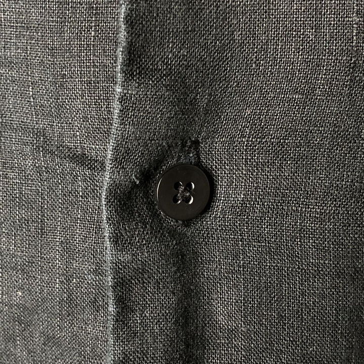 UTOPIA WASHABLE LINEN Short Sleeve Linen Shirt, Men's XL linen black type Vintage Second Hand