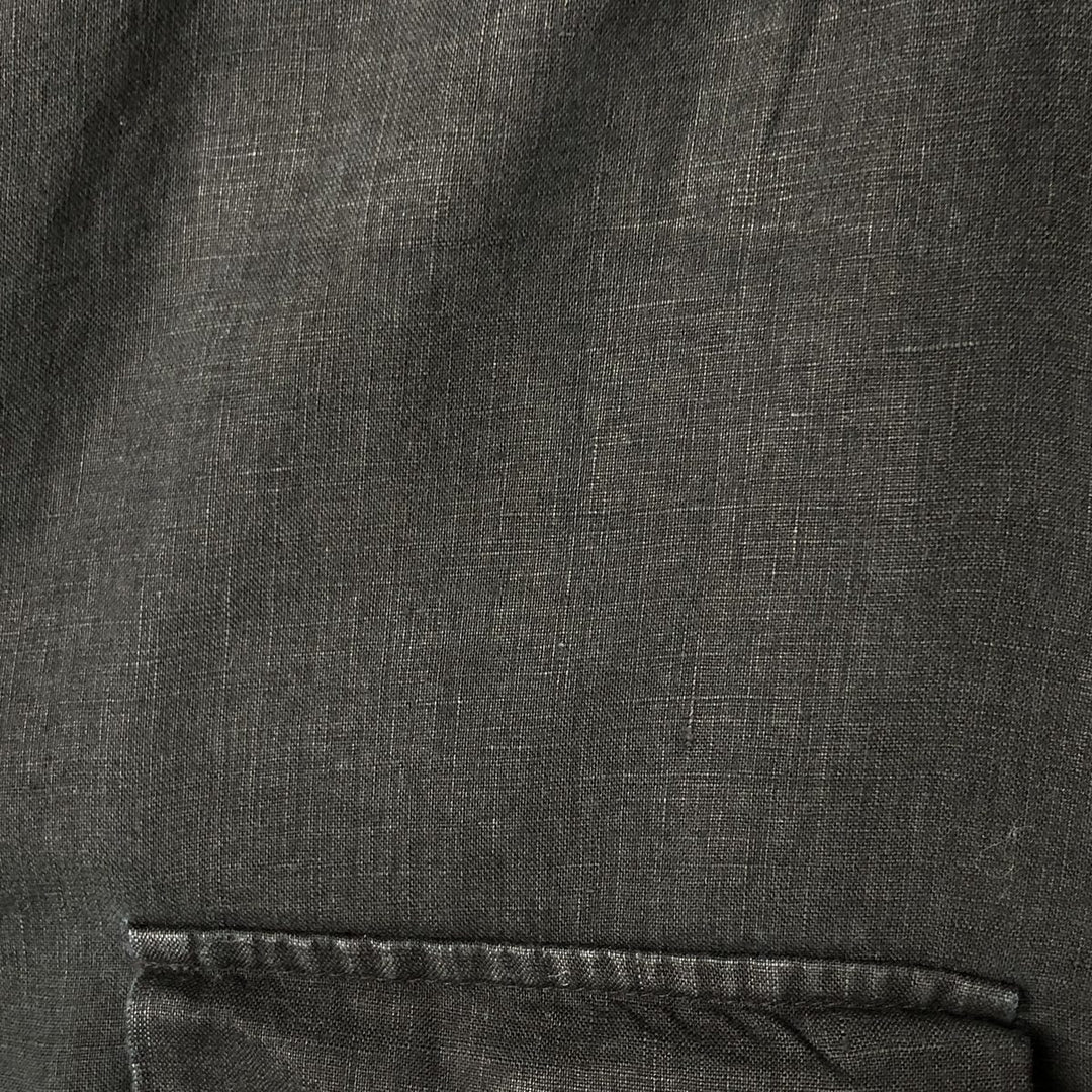 UTOPIA WASHABLE LINEN Short Sleeve Linen Shirt, Men's XL linen black type Vintage Second Hand