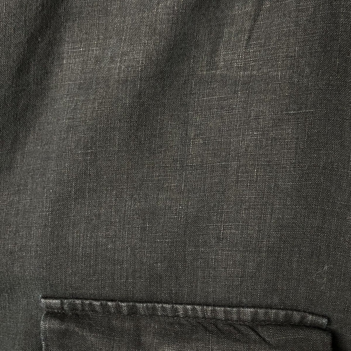 UTOPIA WASHABLE LINEN Short Sleeve Linen Shirt, Men's XL linen black type Vintage Second Hand