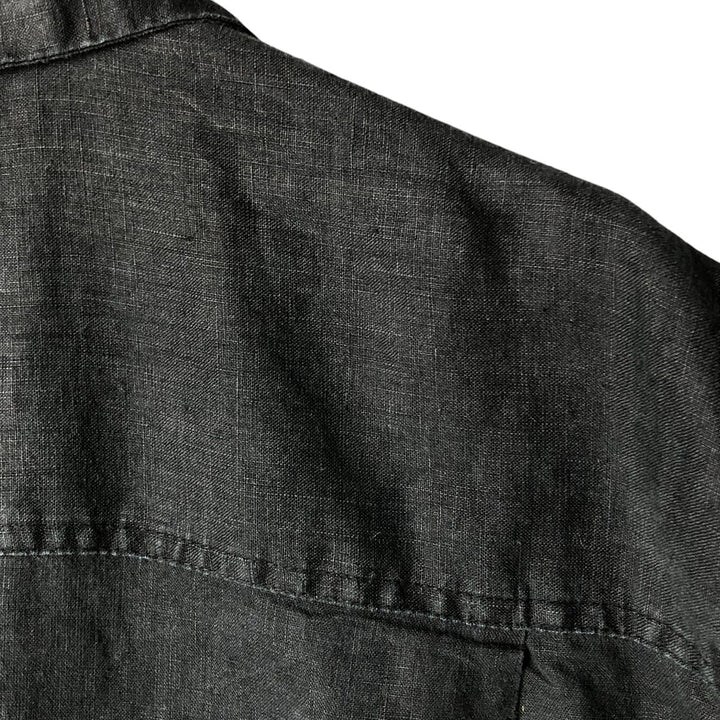 UTOPIA WASHABLE LINEN Short Sleeve Linen Shirt, Men's XL linen black type Vintage Second Hand