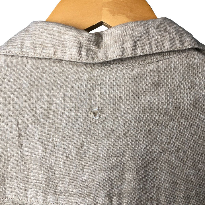 Haggar EST.1926 Short Sleeve Open Collar Linen and Rayon Shirt, Men's Size L linen Beige type Vintage Second Hand