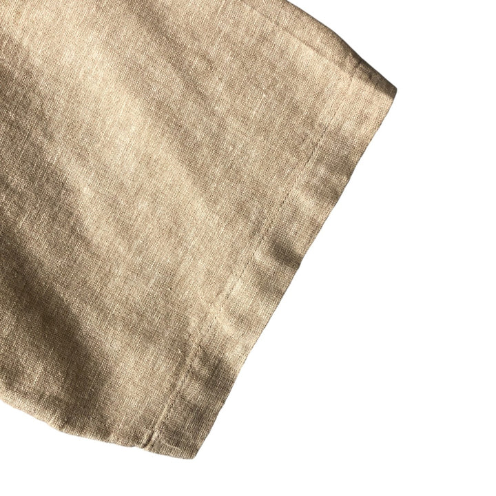 Haggar EST.1926 Short Sleeve Open Collar Linen and Rayon Shirt, Men's Size L linen Beige type Vintage Second Hand