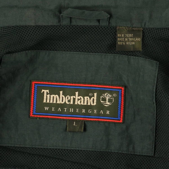 90s-00'S Timberland WeatherGear Nylon Jacket, Men's Size L Nylon Green type dark green Vintage Second Hand