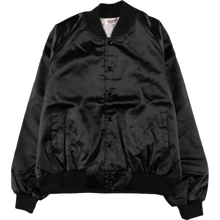 80s-90'S AUBURN SPORTSWEAR Back Print Varsity Jacket, Award Jacket, Made in USA, Men's XL Nylon black type Vintage Second Hand