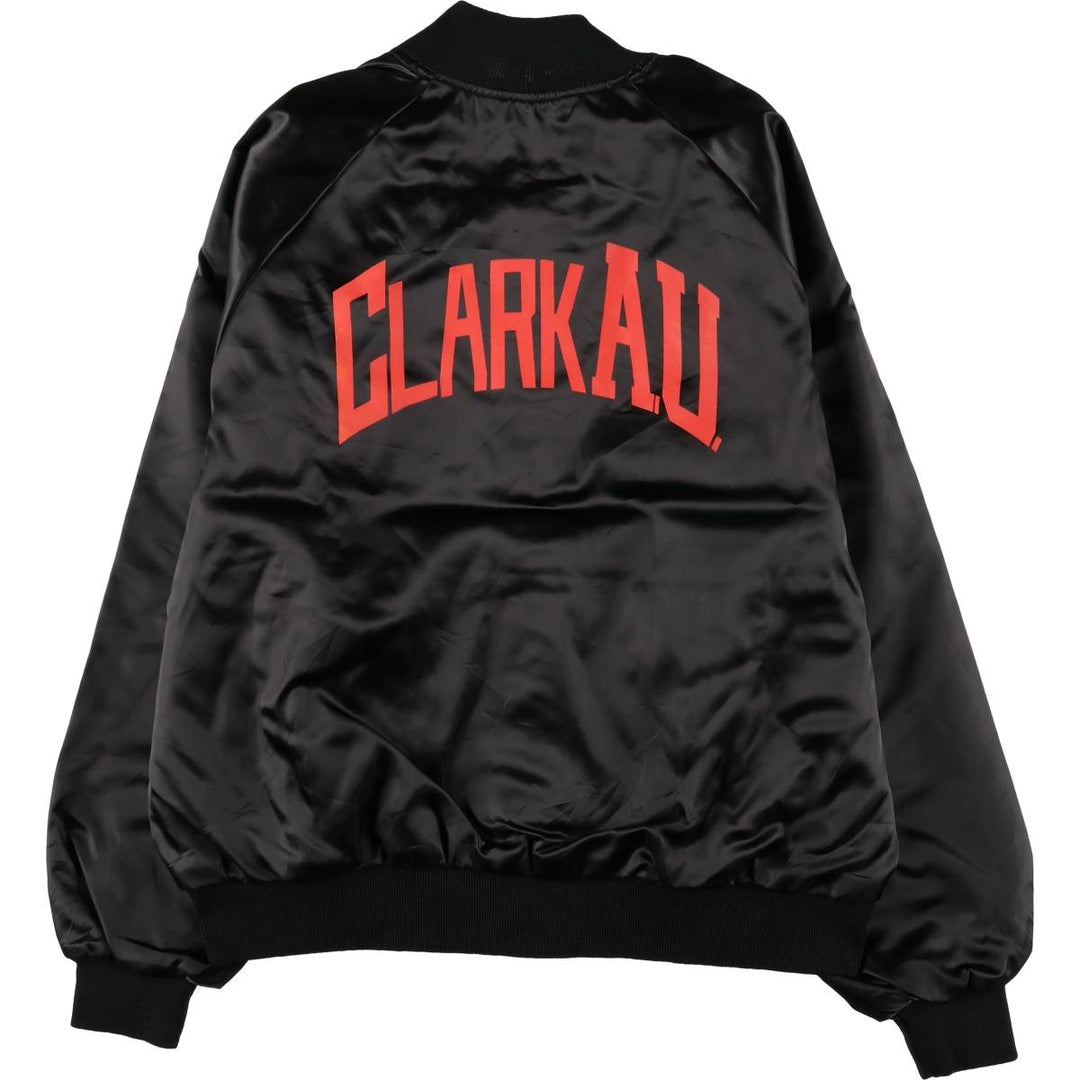 80s-90'S AUBURN SPORTSWEAR Back Print Varsity Jacket, Award Jacket, Made in USA, Men's XL Nylon black type Vintage Second Hand