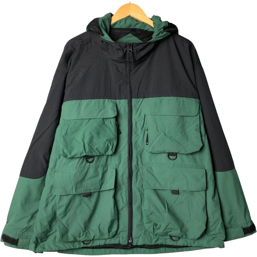 90'S GUIDE GEAR Mountain Jacket, Shell Jacket, Men's XL, Vintage Nylon Green type dark green Vintage Second Hand