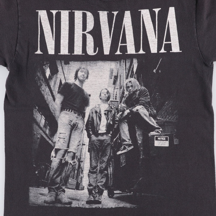 NIRVANA Cut-Off Band T-Shirt, Women's Size Medium unclear black type Vintage Second Hand
