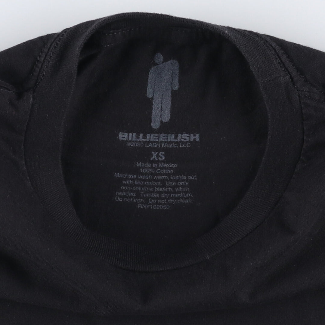 BILLIE EILISH Billie Eilish Band T-Shirt, Women's Size XS cotton black type Vintage Second Hand