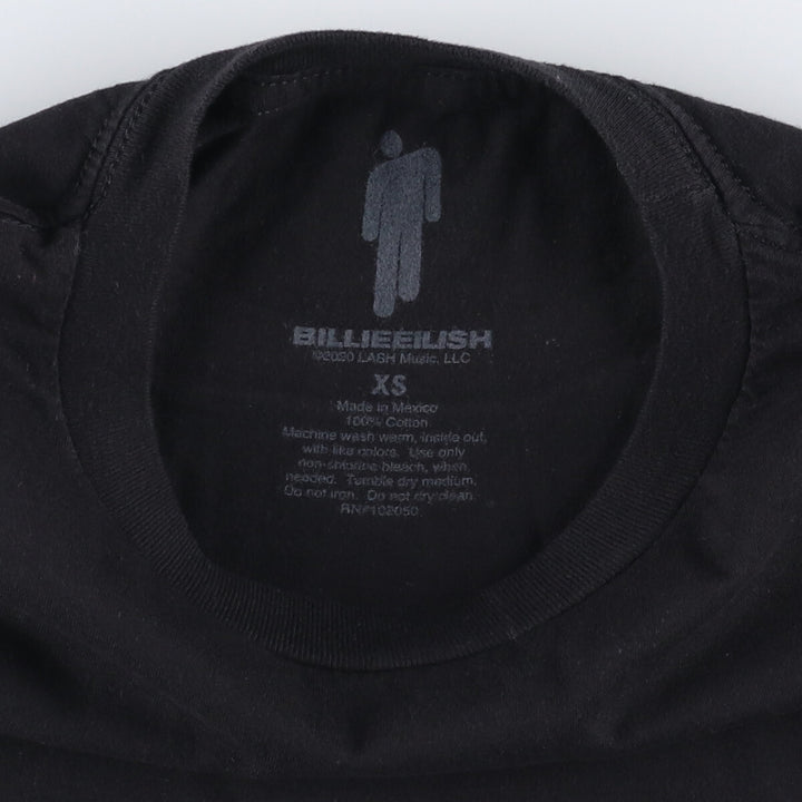 BILLIE EILISH Billie Eilish Band T-Shirt, Women's Size XS cotton black type Vintage Second Hand