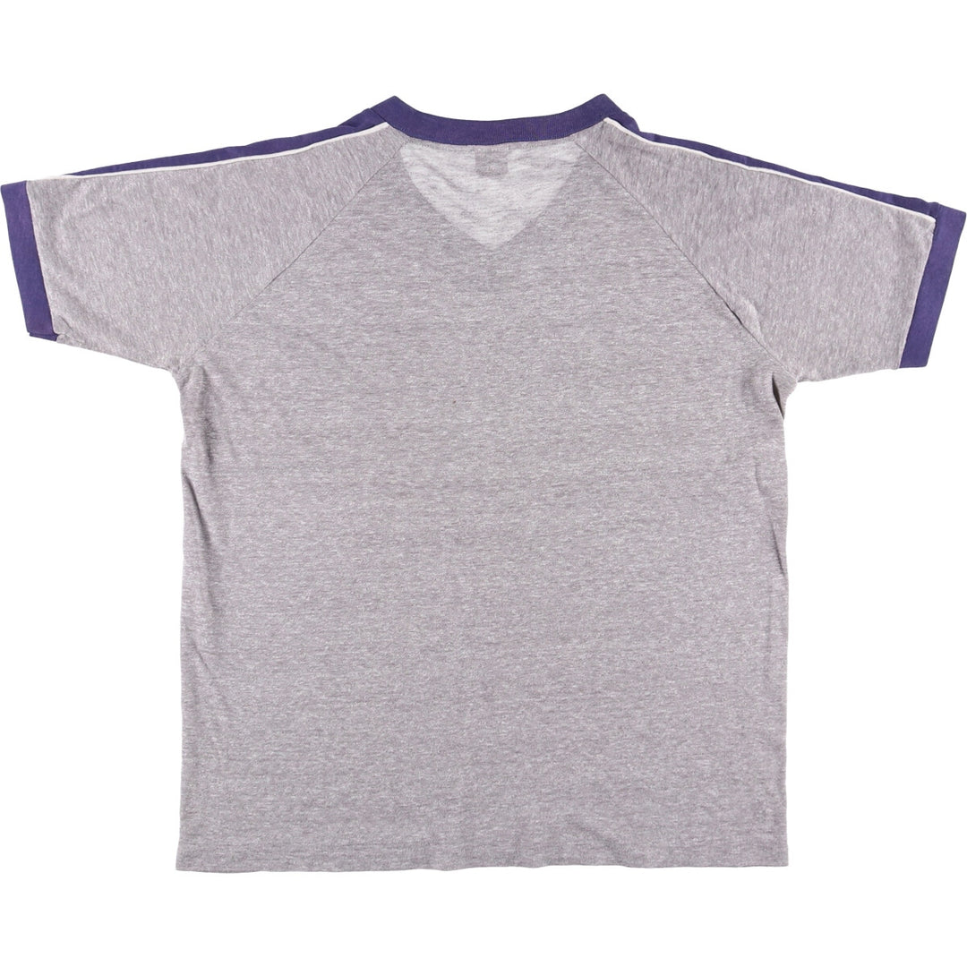 Vintage 1980'S Champion Tricot Tag College V-Neck Ringer T-Shirt, Made in USA, Women's Size L polyester gray type Vintage Second Hand