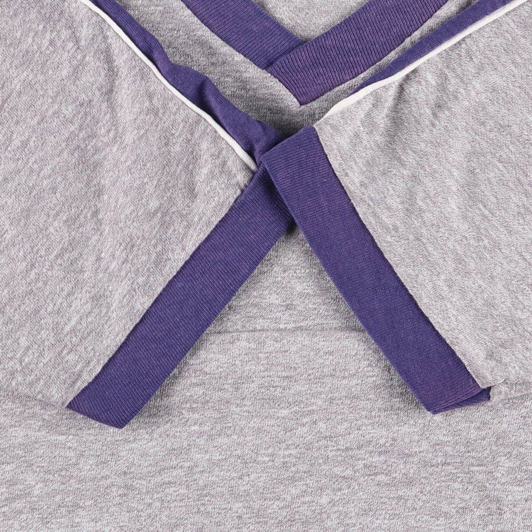 Vintage 1980'S Champion Tricot Tag College V-Neck Ringer T-Shirt, Made in USA, Women's Size L polyester gray type Vintage Second Hand