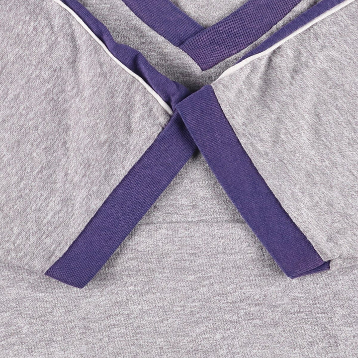 Vintage 1980'S Champion Tricot Tag College V-Neck Ringer T-Shirt, Made in USA, Women's Size L polyester gray type Vintage Second Hand