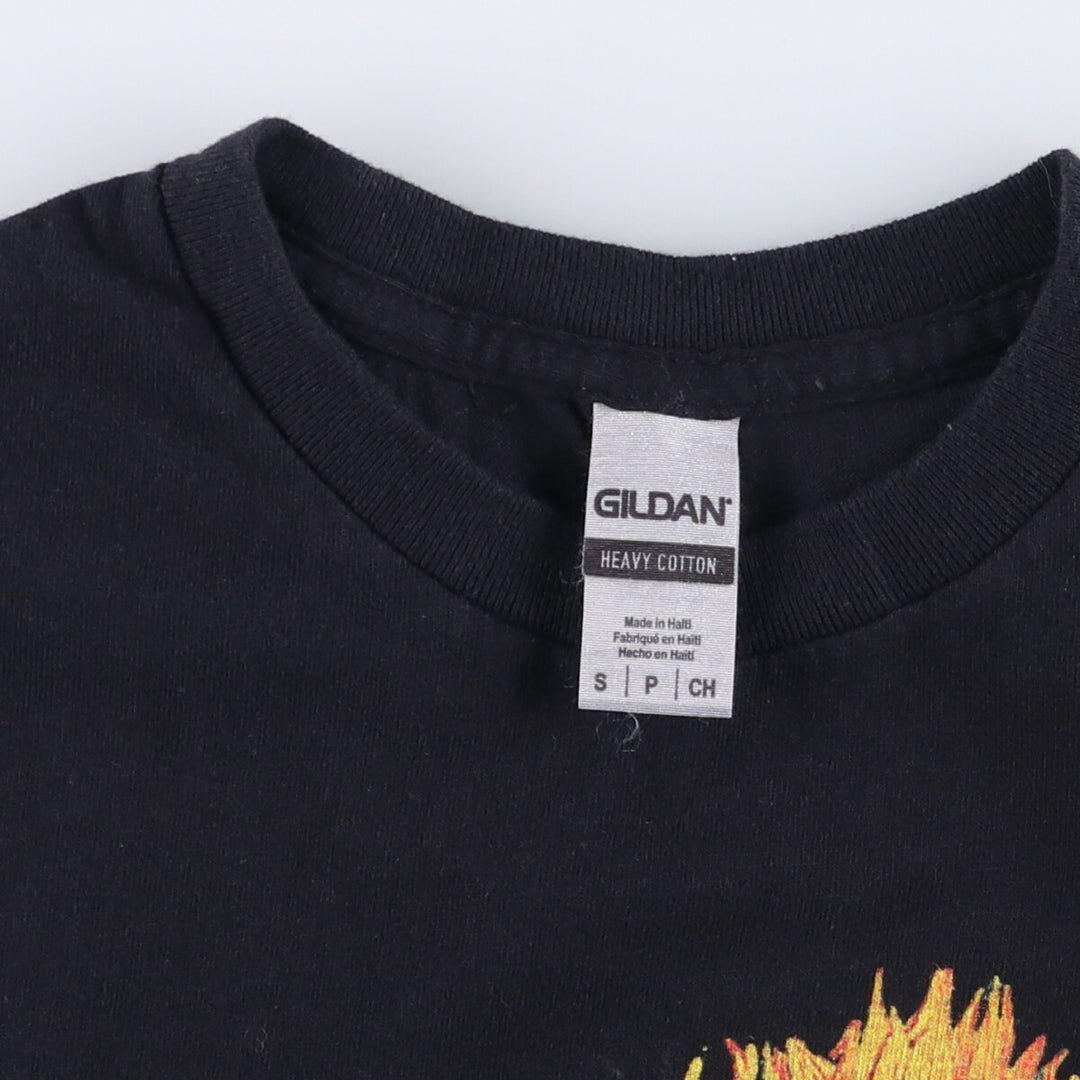 Gildan Vincent Van Gogh Sunflower Floral Art T-Shirt, Men's Size Small cotton black type Vintage Second Hand