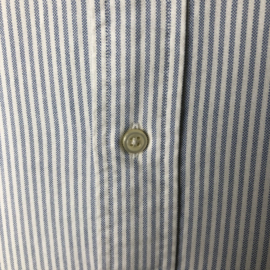 Ralph Lauren Classic Fit Striped Pattern Long Sleeve Button-Down Shirt, Men's Size L cotton blue type Vintage Second Hand