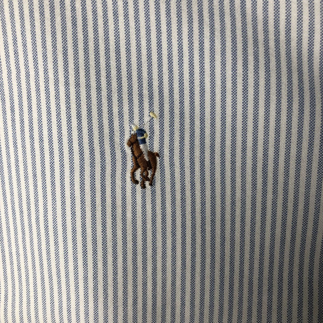 Ralph Lauren Classic Fit Striped Pattern Long Sleeve Button-Down Shirt, Men's Size L cotton blue type Vintage Second Hand