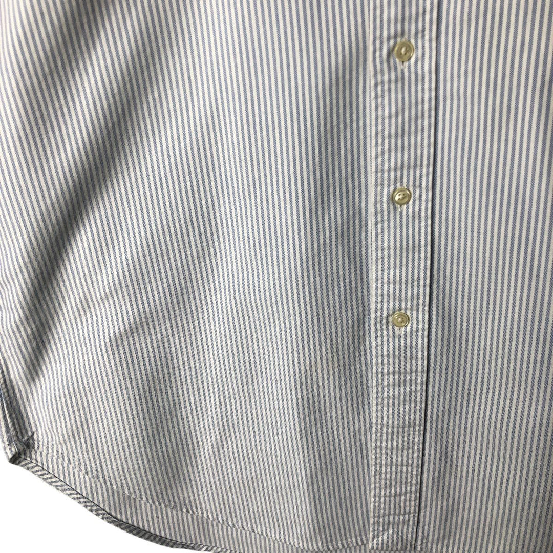 Ralph Lauren Classic Fit Striped Pattern Long Sleeve Button-Down Shirt, Men's Size L cotton blue type Vintage Second Hand