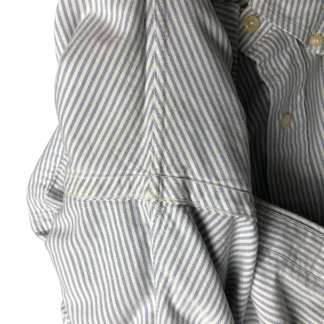 Ralph Lauren Classic Fit Striped Pattern Long Sleeve Button-Down Shirt, Men's Size L cotton blue type Vintage Second Hand