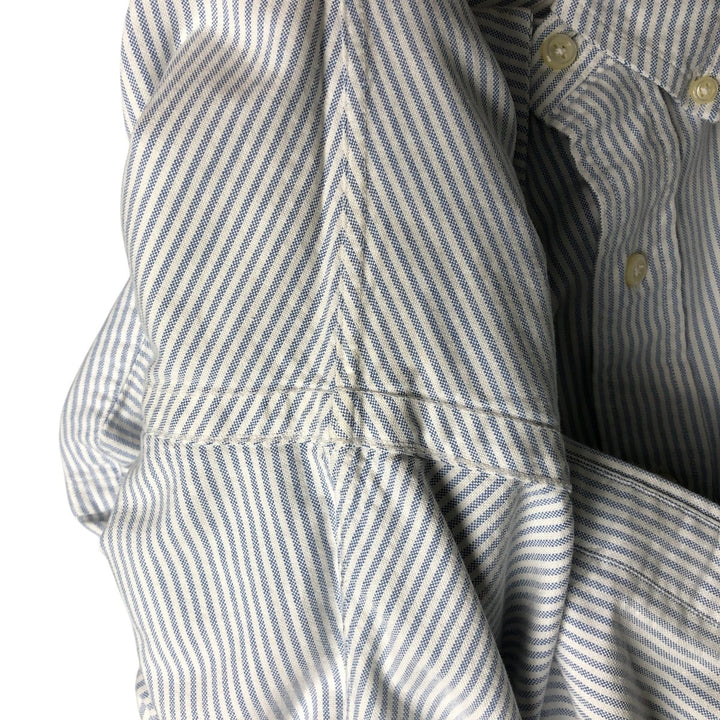 Ralph Lauren Classic Fit Striped Pattern Long Sleeve Button-Down Shirt, Men's Size L cotton blue type Vintage Second Hand