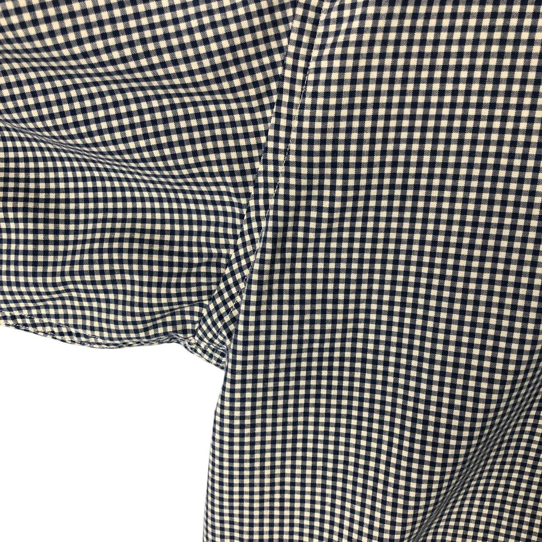 Tommy Hilfiger long-sleeved button-down check shirt, men's size L cotton navy blue type Vintage Second Hand