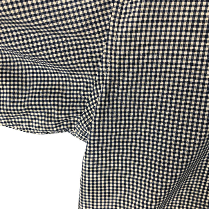 Tommy Hilfiger long-sleeved button-down check shirt, men's size L cotton navy blue type Vintage Second Hand
