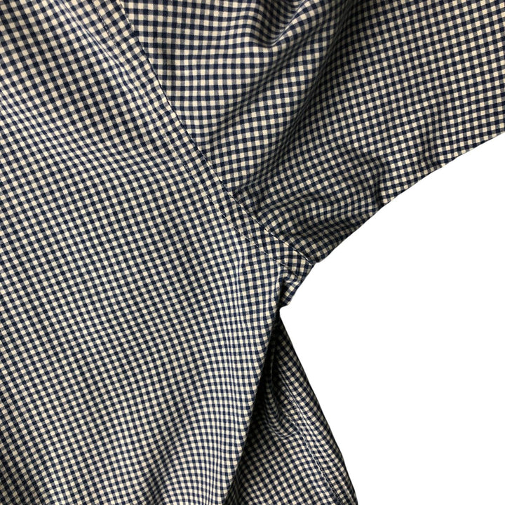 Tommy Hilfiger long-sleeved button-down check shirt, men's size L cotton navy blue type Vintage Second Hand