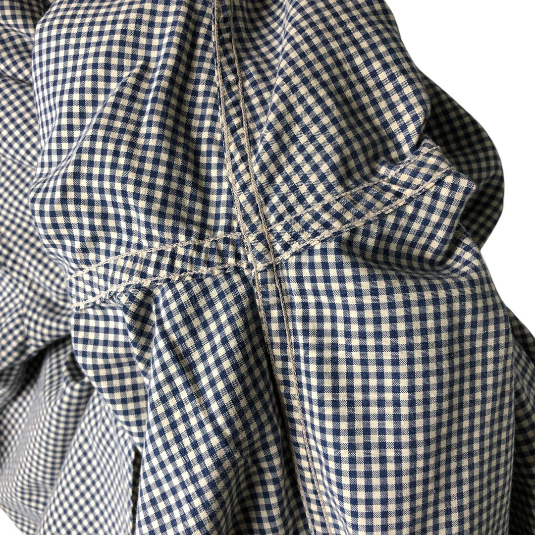 Tommy Hilfiger long-sleeved button-down check shirt, men's size L cotton navy blue type Vintage Second Hand