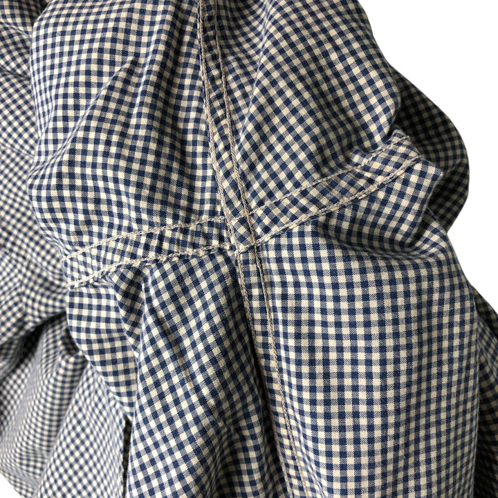 Tommy Hilfiger long-sleeved button-down check shirt, men's size L cotton navy blue type Vintage Second Hand