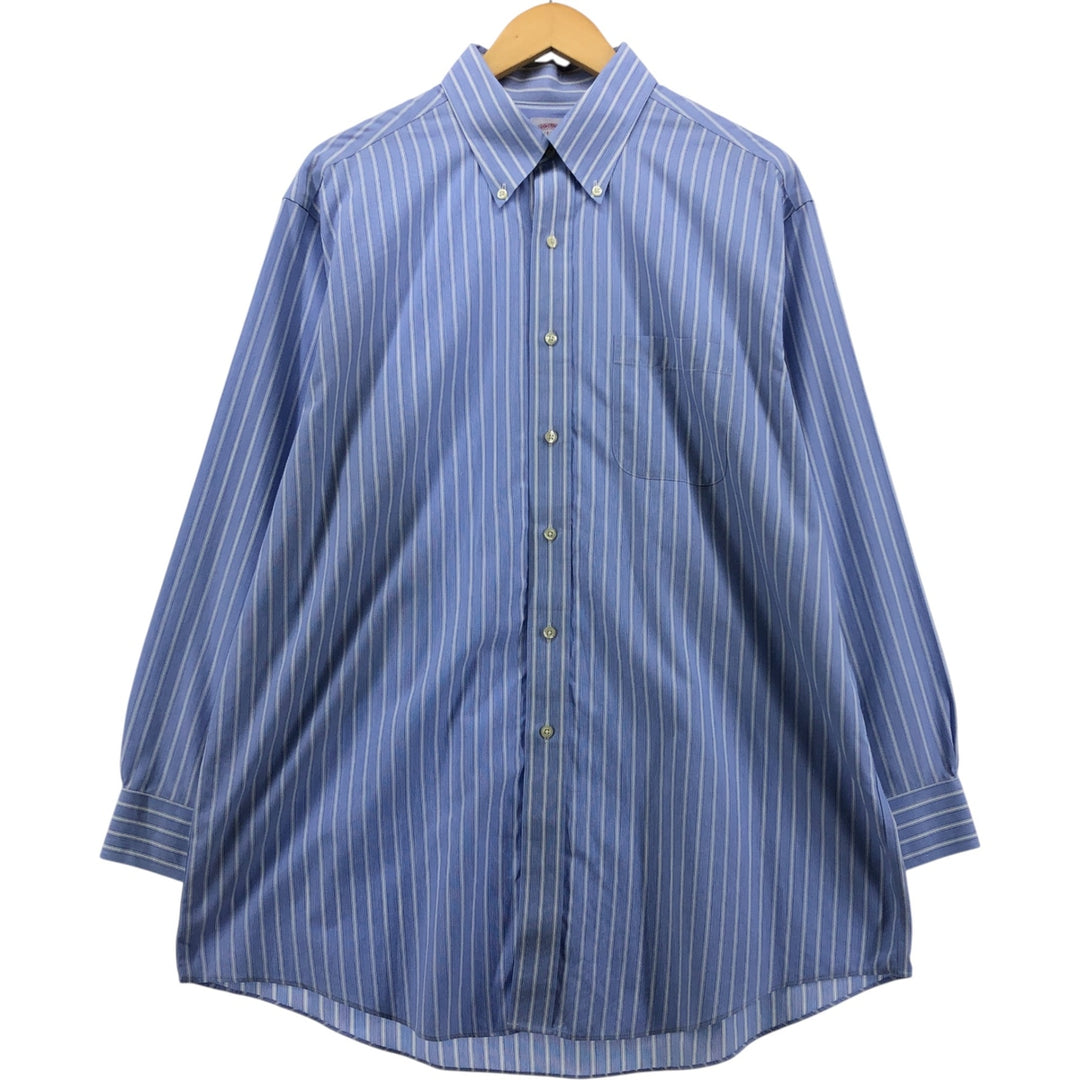 Brooks Brothers Est.1818 Long Sleeve Button-Down Striped Shirt, Men's XL cotton blue type Vintage Second Hand