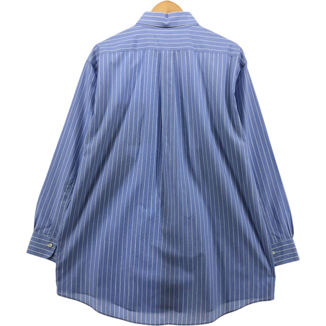Brooks Brothers Est.1818 Long Sleeve Button-Down Striped Shirt, Men's XL cotton blue type Vintage Second Hand