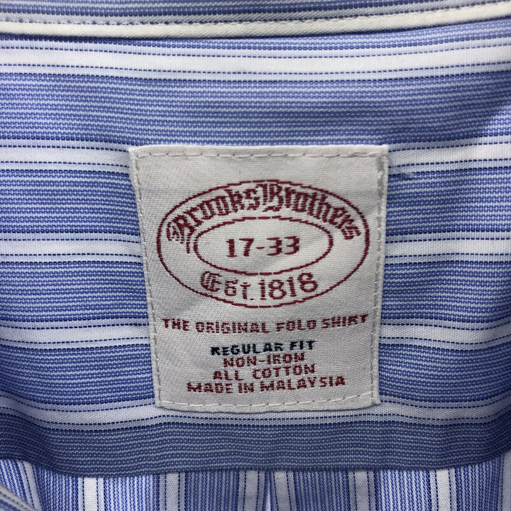 Brooks Brothers Est.1818 Long Sleeve Button-Down Striped Shirt, Men's XL cotton blue type Vintage Second Hand