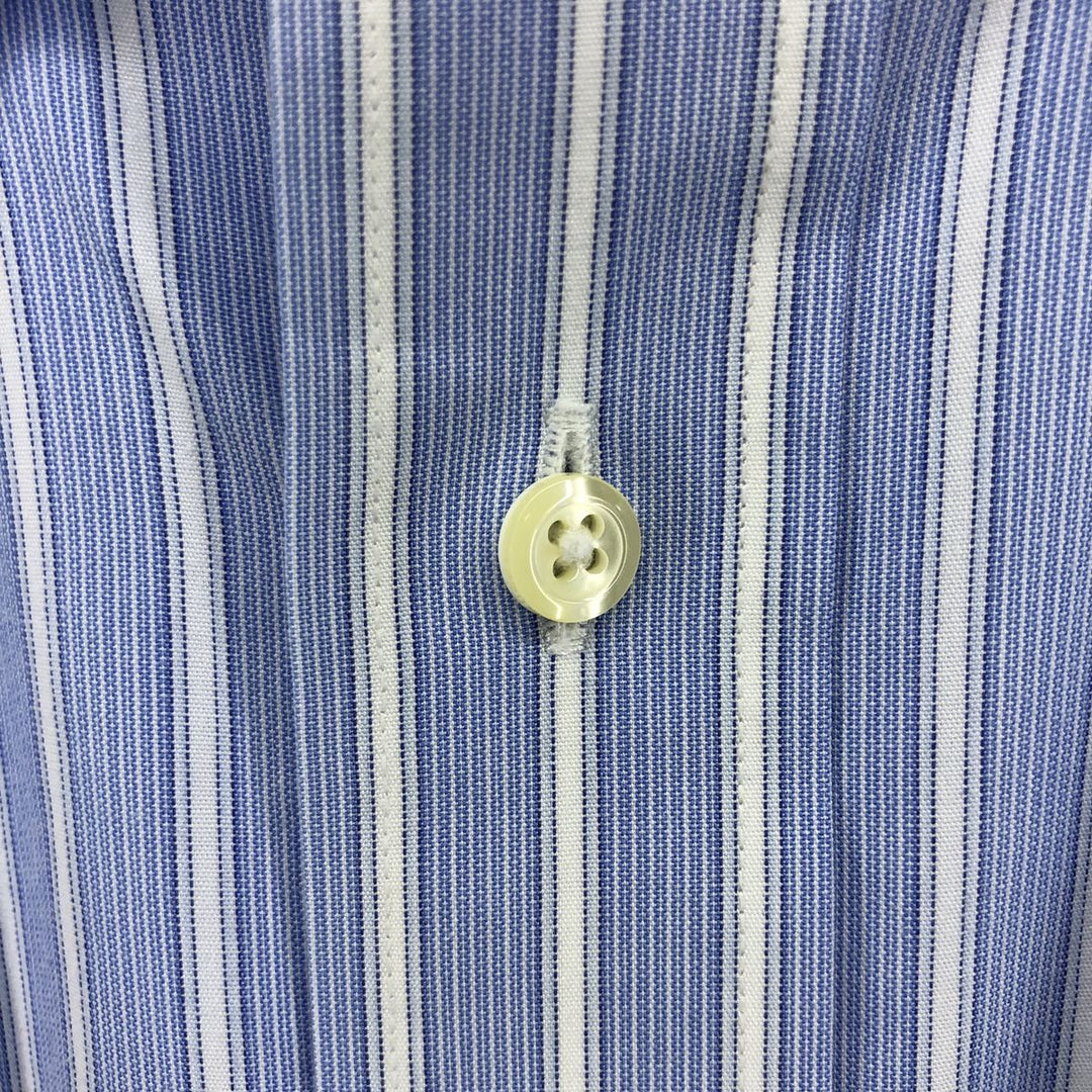 Brooks Brothers Est.1818 Long Sleeve Button-Down Striped Shirt, Men's XL cotton blue type Vintage Second Hand