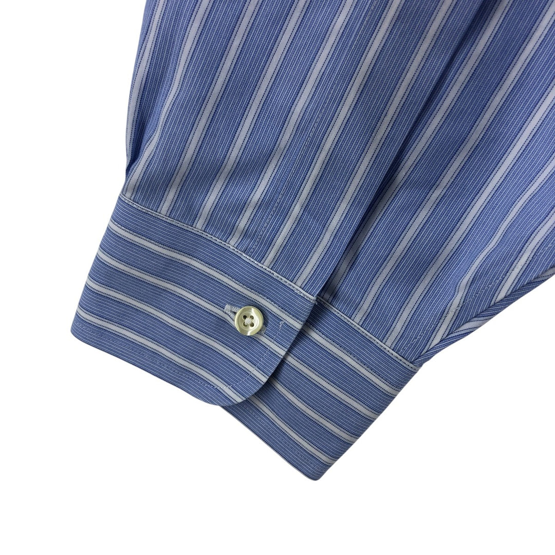 Brooks Brothers Est.1818 Long Sleeve Button-Down Striped Shirt, Men's XL cotton blue type Vintage Second Hand
