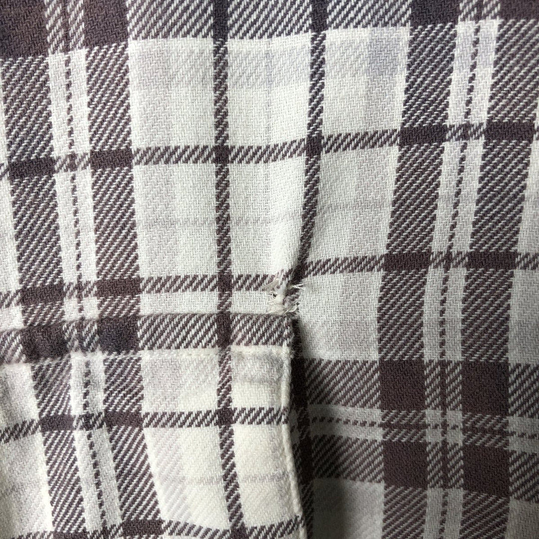 Ralph Lauren POLO by Ralph Lauren long-sleeved button-down light flannel check shirt, men's size L cotton ivory Vintage Second Hand