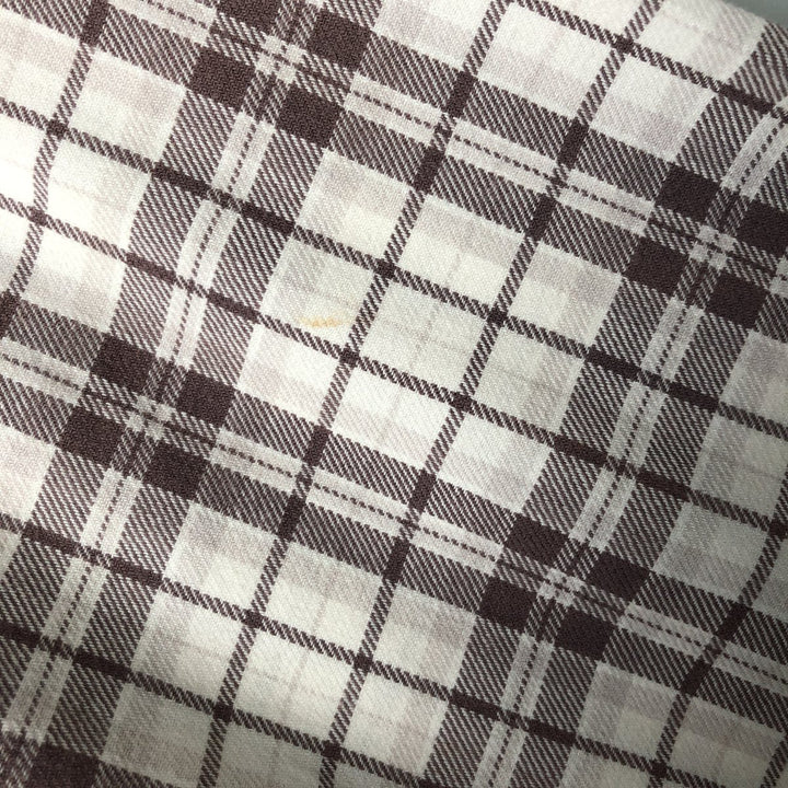 Ralph Lauren POLO by Ralph Lauren long-sleeved button-down light flannel check shirt, men's size L cotton ivory Vintage Second Hand