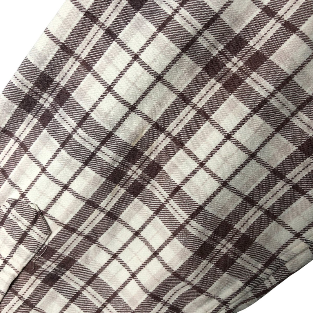Ralph Lauren POLO by Ralph Lauren long-sleeved button-down light flannel check shirt, men's size L cotton ivory Vintage Second Hand