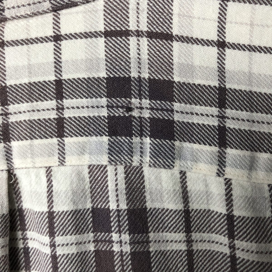 Ralph Lauren POLO by Ralph Lauren long-sleeved button-down light flannel check shirt, men's size L cotton ivory Vintage Second Hand